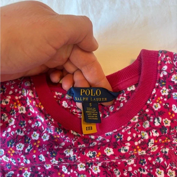 Polo Ralph Lauren Size 5 Girls Floral Sweatshirt - Picture 3 of 4